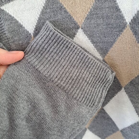 Croft And Barrow Women's Large Argyle Cardigan Sweater Preppy Career Clueless - Picture 4 of 9